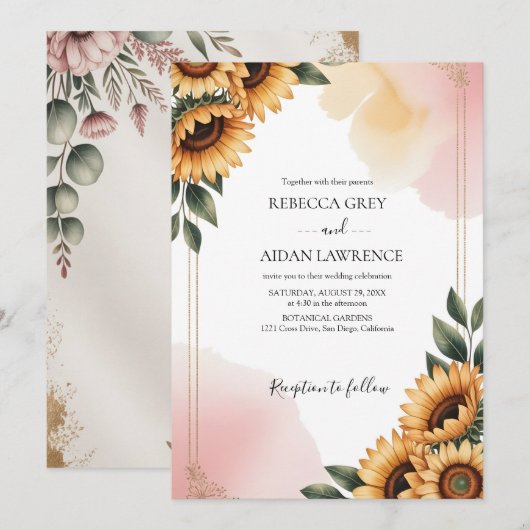 Invitation Rustic Botanical Eucalyptus Greenery Wedding  (Devant / Derrière)