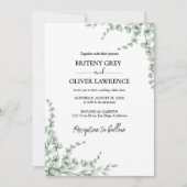 Invitation Rustic Botanical Eucalyptus Greenery Wedding (Devant)