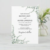 Invitation Rustic Botanical Eucalyptus Greenery Wedding (Debout devant)