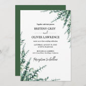 Invitation Rustic Botanical Eucalyptus Greenery Wedding (Devant / Derrière)