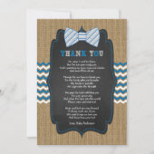Invitation Rustic Bow Cravate poème de Baby shower merci note (Devant)