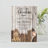 Invitation Rustic Boy Baby Adventure Commence Douche (Debout devant)