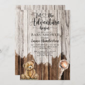 Invitation Rustic Boy Baby Adventure Commence Douche (Devant / Derrière)