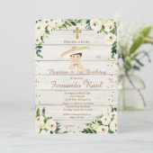 Invitation Rustic Boy Baptême et premier anniversaire Mexicai (Debout devant)