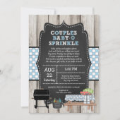 Invitation Rustic Boy Couples bébé Q Sprinkle Douche (Devant)