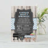 Invitation Rustic Boy Couples bébé Q Sprinkle Douche (Debout devant)