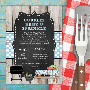 Invitation Rustic Boy Couples bébé Q Sprinkle Douche