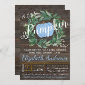 Invitation Rustic BOY Fall Baby shower (Devant / Derrière)