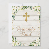 Invitation Rustic Boy Gold Baptême premier anniversaire Mexic (Dos)