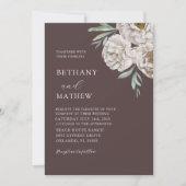 Invitation Rustic Brown & Off White Floral Wedding (Devant)