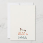 Invitation Rustic Brown Woodland Young Wild Three Birthday (Dos)