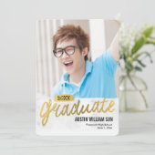 Invitation Rustic Brush Graduation Announcement Invite (Debout devant)