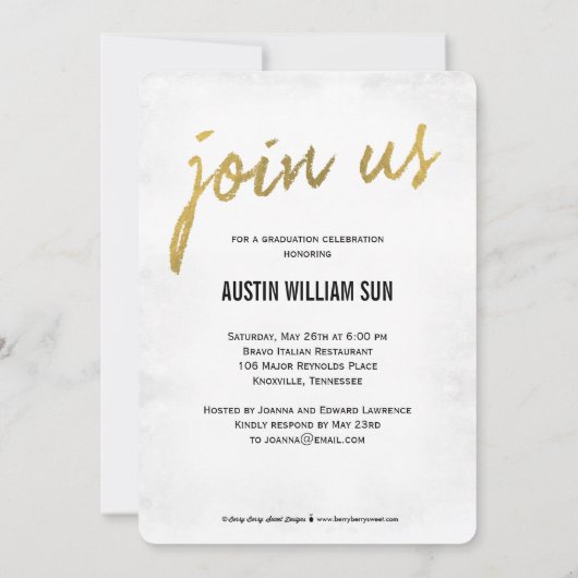 Invitation Rustic Brush Graduation Announcement Invite (Dos)