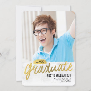 Invitation Rustic Brush Graduation Announcement Invite