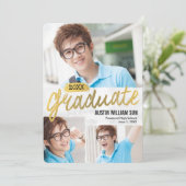 Invitation Rustic Brush Graduation Announcement Invite (Debout devant)