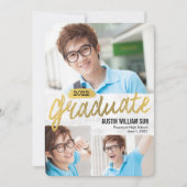 Invitation Rustic Brush Graduation Announcement Invite (Devant)