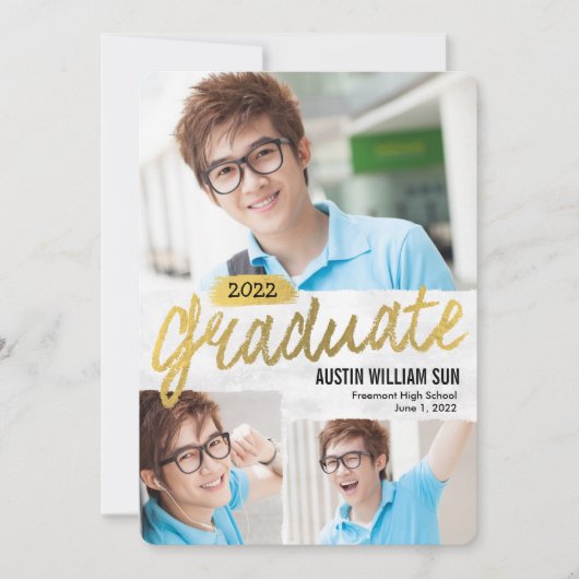 Invitation Rustic Brush Graduation Announcement Invite (Devant)