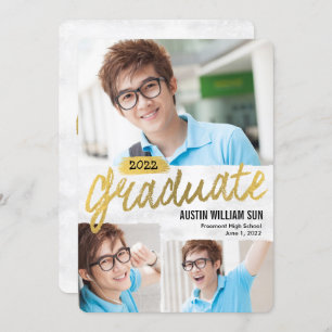 Invitation Rustic Brush Graduation Announcement Invite