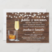 Invitation Rustic Bubbles & bourbon avant de faire la fête de (Devant)