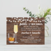 Invitation Rustic Bubbles & bourbon avant de faire la fête de (Debout devant)