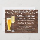 Invitation Rustic Bubbles & brins avant que je ne les couples (Devant)