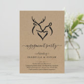 Invitation Rustic Buck & Doe Deer Antlers (Debout devant)