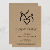 Invitation Rustic Buck & Doe Deer Antlers (Devant / Derrière)
