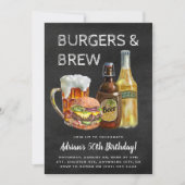 Invitation Rustic Burgers & Brew Anniversaire BBQ (Devant)