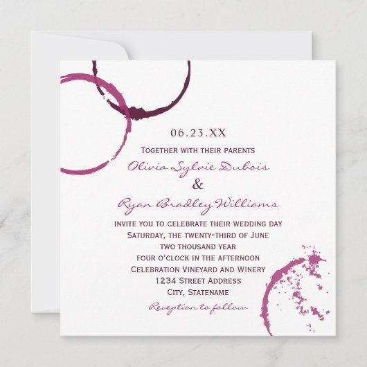 Invitation Rustic Burgundy (Devant)