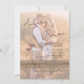 Invitation Rustic Burlap Blush Wildflower Boho Photo Wedding (Devant)