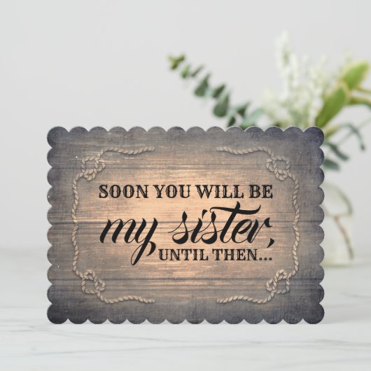 Invitation Rustic Burlap Bridesmaid / Maid of Honor Proposal (Debout devant)
