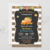 Invitation Rustic Burlap Citrouille Fall Fête d'anniversaire  (Devant)