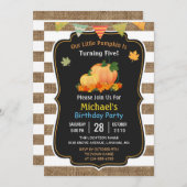 Invitation Rustic Burlap Citrouille Fall Fête d'anniversaire  (Devant / Derrière)