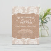Invitation Rustic Burlap Dîner de répétition d'impression et  (Debout devant)
