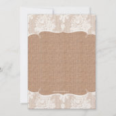 Invitation Rustic Burlap Dîner de répétition d'impression et  (Dos)