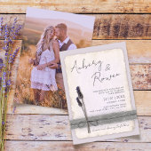 Invitation Rustic Burlap Eco Boho Lavender Mariage photo