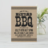 Invitation Rustic Burlap Jardin BBQ Party (Debout devant)
