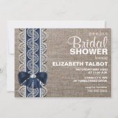 Invitation Rustic Burlap, Lace & Bow (Devant)