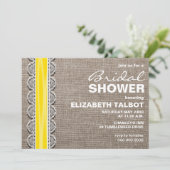 Invitation Rustic Burlap & Lace Bridal Shower (Debout devant)