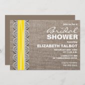Invitation Rustic Burlap & Lace Bridal Shower (Devant / Derrière)