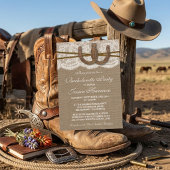 Invitation Rustic Burlap & Lace Horseshoe Bachelorette Party