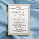 Invitation Rustic Burlap Tying Diner de répétition de noeud<br><div class="desc">Rustic Burlap Tying the Knot Rehearsal Diner Invitations.</div>