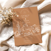 Invitation Rustic Cactus Mariage paysage du désert