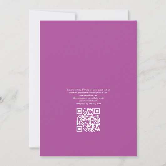 Invitation Rustic Cactus Succulents QR Code RSVP Mariage (Dos)