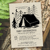 Invitation Rustic Camp Out Camping Silhouette Anniversaire