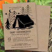 Invitation Rustic Camp Out Doodle Art Camping Anniversaire