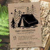 Invitation Rustic Camp Out Doodle Art Camping Anniversaire