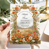 Invitation Rustic Campagne Fleur sauvage Floral Arch Mariage