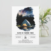 Invitation Rustic Campfire et S'Mores Anniversaire (Debout devant)
