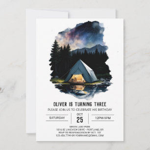 Invitation Rustic Campfire et S'Mores Anniversaire